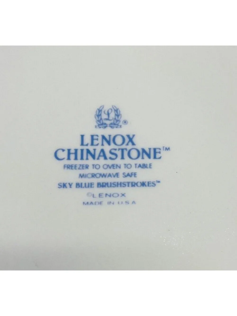 80's Lenox SKY BLUE BRUSHSTROKES Chinastone Green Blue Swirl Salad Plates Set 2